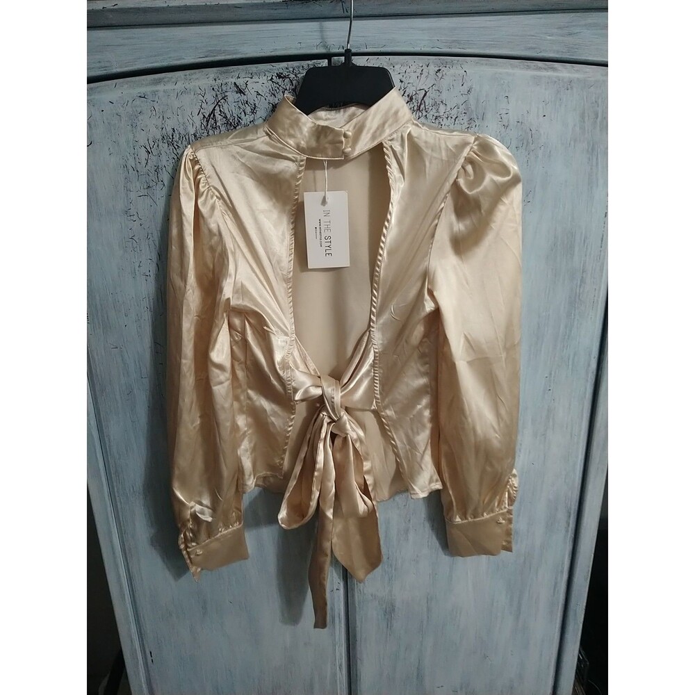 In The Style  Boho Tie Back Top Size 6 Nwt Cream Y2k Boho Sexy